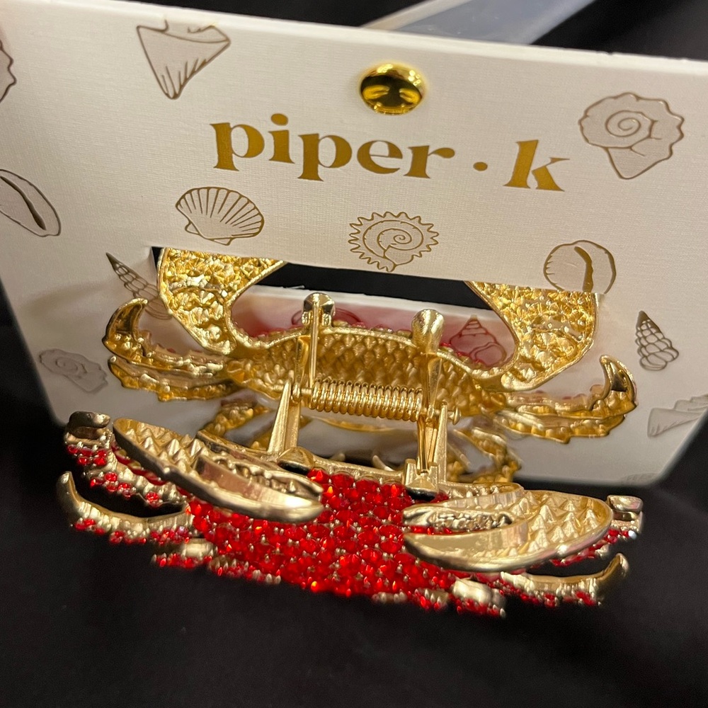 NWT ⚜️🦀⚜️ Piper K gorgeous red crab hair claw clip - Picture 9 of 13